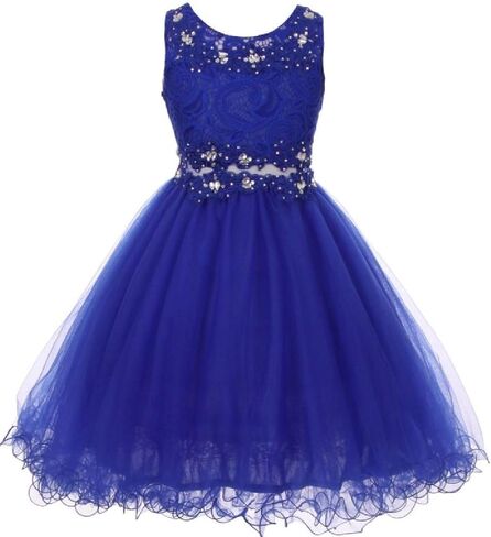 Little Girls See Through Waistline Lace Flowers Girls Dresses in Saudi Arabia