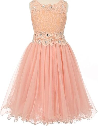 Little Girls See Through Waistline Lace Flowers Girls Dresses in Saudi Arabia