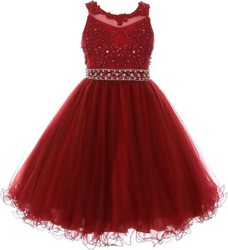 Little Girls See Through Waistline Lace Flowers Girls Dresses in Saudi Arabia