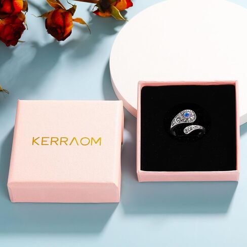Sunflower Spoon Rings for Women Sterling Silver Turquoise/Moonstone/Opal Adjustable Open Flower Ring, Boho Vintage Retro Engraved Western Country Jewelry in Saudi Arabia