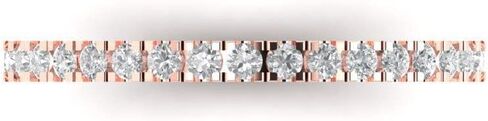 0.57 CT CT RICKIANT ROULL CUT CLAY محاكاة الماس 14K أبيض الذهب الفرقة القابلة للتكديس in Saudi Arabia