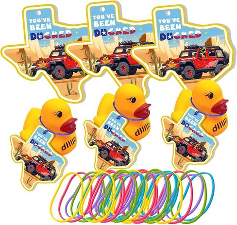 You've Been Duck Card, Duck Duck Tags, Ducking Game Card, Ducked Tags, Rubber Duck for Tags, Yellow DCUK and Car Design, with Round Hole and Rubber Band, 50Pack in Kuwait