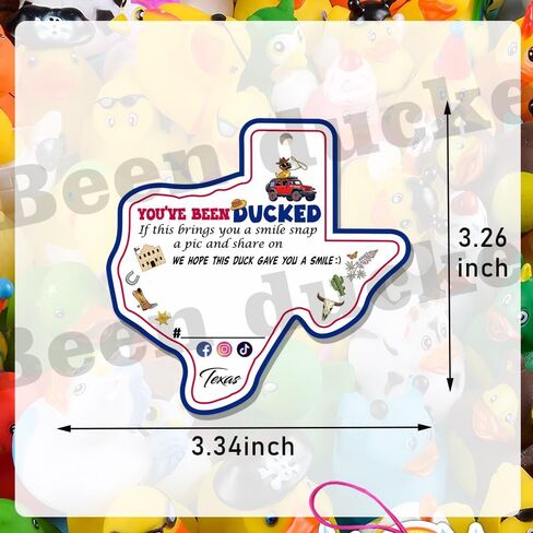 You've Been Duck Card, Duck Duck Tags, Ducking Game Card, Ducked Tags, Rubber Duck for Tags, Yellow DCUK and Car Design, with Round Hole and Rubber Band, 50Pack in Kuwait