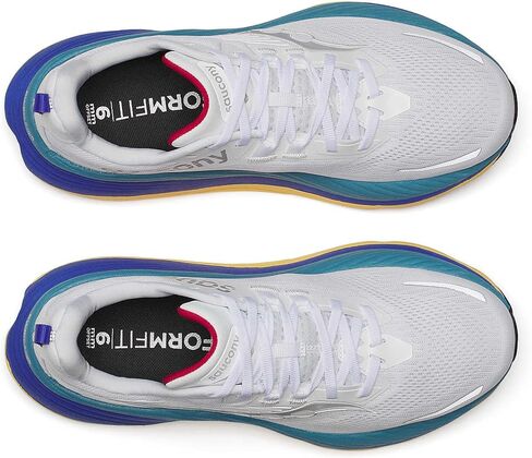 Saucony Men's Hurricane 24 Sneaker, Navy/Peel, 10 Wide in Saudi Arabia