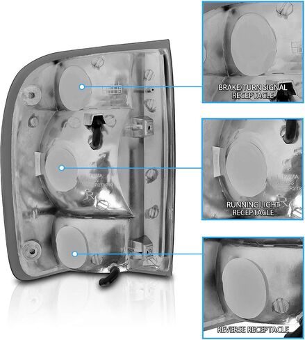 AmeriLite Black/Smoke Replacement Brake Tail Lights Set For 98-00 Ford Ranger Only - Passenger and Driver Side in Saudi Arabia