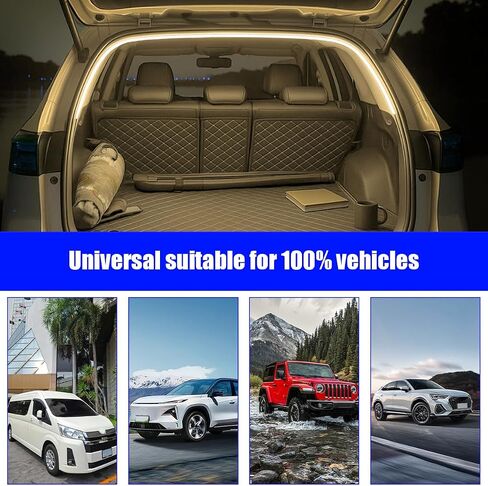 Car Trunk LED Strip Light, 6.56FT Silicone Flexible Cuttable Vehicle Trunk Cargo Ambient Lighting, Waterproof Bright Auto Trunk Interior Lamp Decoration, Universal for SUV RV Truck (White) in Kuwait