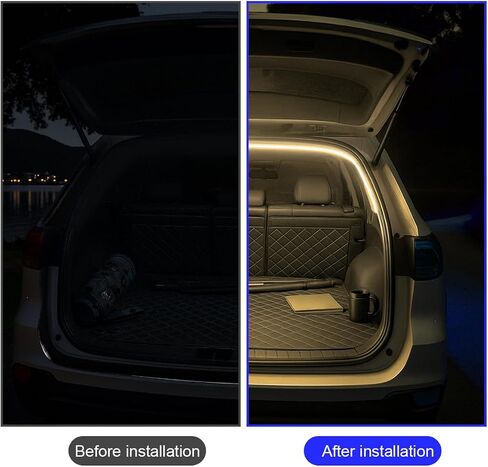 Car Trunk LED Strip Light, 6.56FT Silicone Flexible Cuttable Vehicle Trunk Cargo Ambient Lighting, Waterproof Bright Auto Trunk Interior Lamp Decoration, Universal for SUV RV Truck (White) in Kuwait