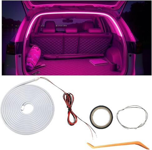 Car Trunk LED Strip Light, 6.56FT Silicone Flexible Cuttable Vehicle Trunk Cargo Ambient Lighting, Waterproof Bright Auto Trunk Interior Lamp Decoration, Universal for SUV RV Truck (White) in Kuwait
