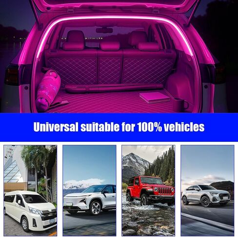 Car Trunk LED Strip Light, 6.56FT Silicone Flexible Cuttable Vehicle Trunk Cargo Ambient Lighting, Waterproof Bright Auto Trunk Interior Lamp Decoration, Universal for SUV RV Truck (White) in Kuwait