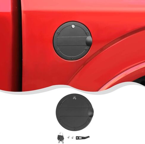 Fuel Filler Door Gas Cap Tank Cover Gas Cap Fuel Tank Cover Compatible with Ford F150 2015-2020 (Black) in Kuwait