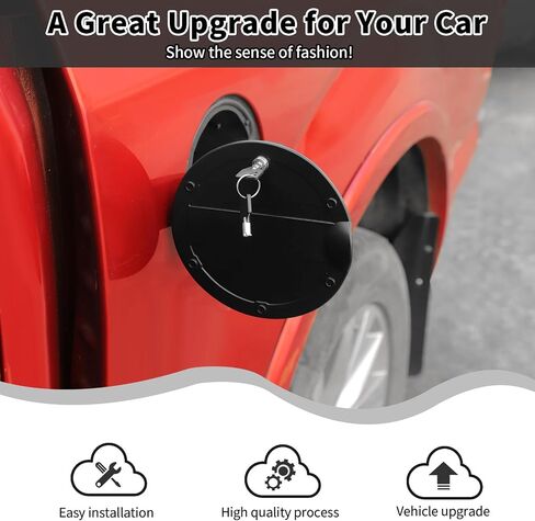 Fuel Filler Door Gas Cap Tank Cover Gas Cap Fuel Tank Cover Compatible with Ford F150 2015-2020 (Black) in Kuwait