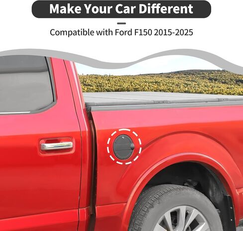 Fuel Filler Door Gas Cap Tank Cover Gas Cap Fuel Tank Cover Compatible with Ford F150 2015-2020 (Black) in Kuwait