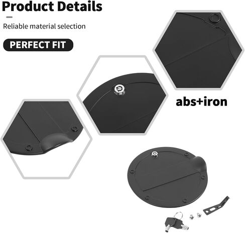 Fuel Filler Door Gas Cap Tank Cover Gas Cap Fuel Tank Cover Compatible with Ford F150 2015-2020 (Black) in Kuwait