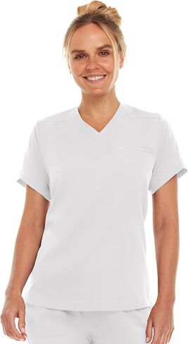 MediChic Women Medical Scrubs V-Neck Stretch Tuck in Scrub Top with Pocket in Kuwait