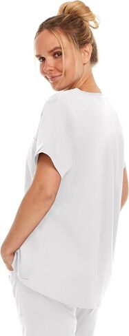 MediChic Women Medical Scrubs V-Neck Stretch Tuck in Scrub Top with Pocket in Kuwait