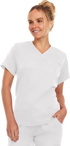 MediChic Women Medical Scrubs V-Neck Stretch Tuck in Scrub Top with Pocket in Kuwait