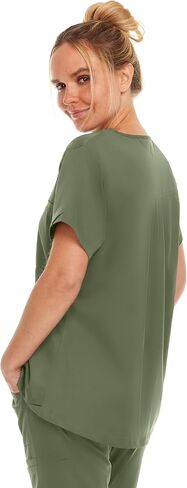 MediChic Women Medical Scrubs V-Neck Stretch Tuck in Scrub Top with Pocket in Kuwait