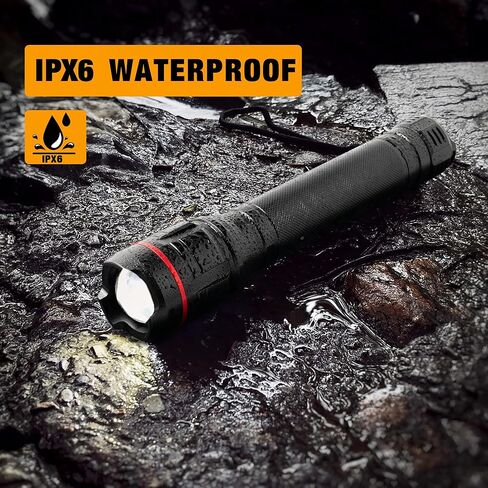 KunHe 2 Pack 3-Cell D Flashlight، مصباح يدوي كبير شديد التحمل مع 1000 لومن عالي، شعلة من سبائك الألومنيوم قابلة للتكبير، مثالية للطوارئ المنزلية والتخييم والمغامرات الخارجية in Kuwait