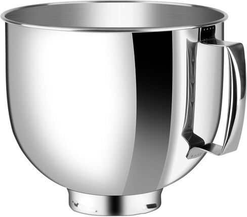 5 Quart Stainless Steel Mixer Bowl with Lid Compatible with Kitchenaid Artisan&Classic Series 4.5-5QT Tilt-Head Mixer,Mixer Bowl Cover to Prevent Spilling of Ingredients in Kuwait