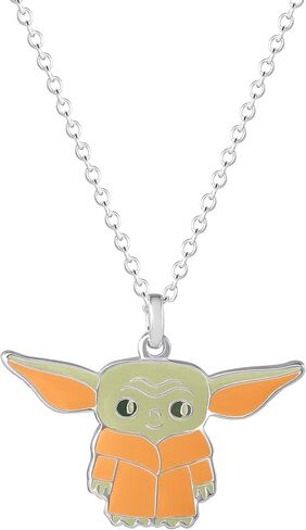 حرب ديزني النجوم The Mandalorian The Child Silver أو Flash Plated Necklace ، الترخيص الرسمي in Saudi Arabia