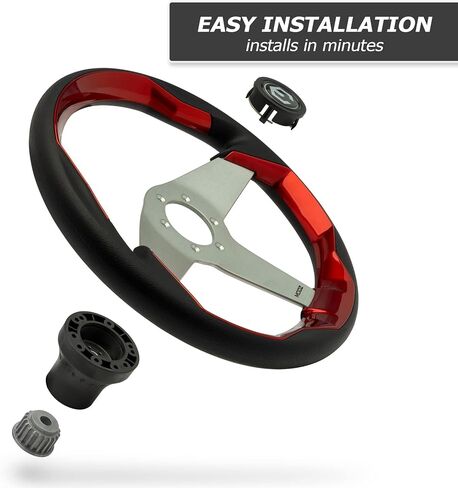 Modz Zilker Golf Cart Wheel مع محول - يناسب جميع نماذج Yamaha - الأخضر والفضي in Kuwait