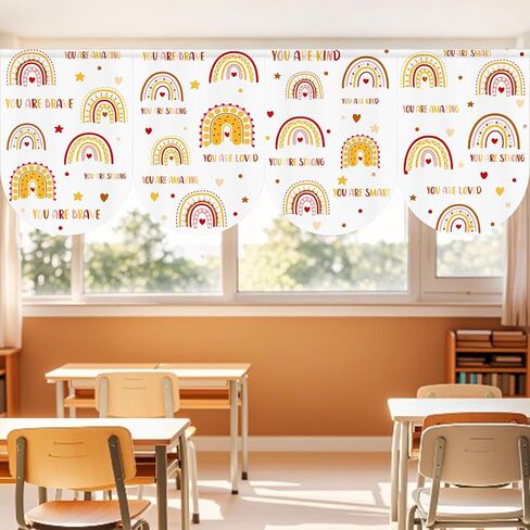 6pcs Composition Classroom Curtains Back to School Pastel Smiley Face Curtains for Classroom Black and White Composition Curtain for Kindergarten Playroom Daycare Bedroom Living Room 36"X24" in Saudi Arabia