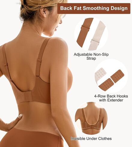 Wireless Bras for Women Bralette - Womens Seamless Push Up Full Coverage Wirefree Padded Sleep Bra with Support and Lift in Saudi Arabia