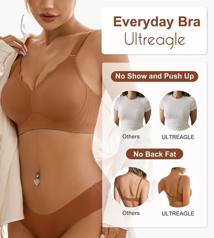 Wireless Bras for Women Bralette - Womens Seamless Push Up Full Coverage Wirefree Padded Sleep Bra with Support and Lift in Saudi Arabia