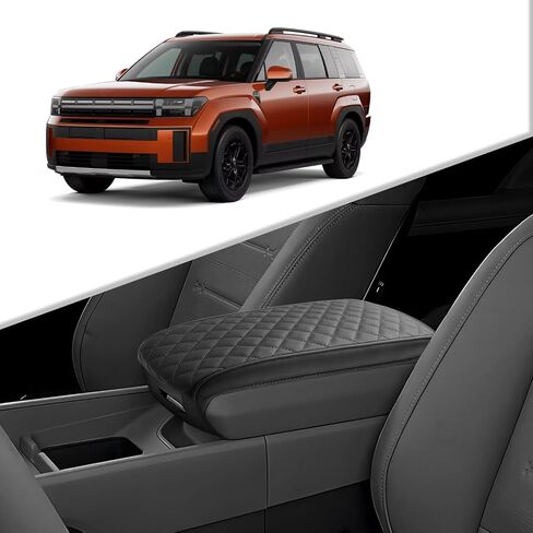 CDEFG for Hyundai Santa Fe 2024 2025 MX5 Center Console Cover Armrest Box Cover for Santa Fe 2024 2025 Accessories Arm Rest Protector Santa Fe SE/SEL/XRT/Limited/Calligraphy (Dark Gray in Saudi Arabia