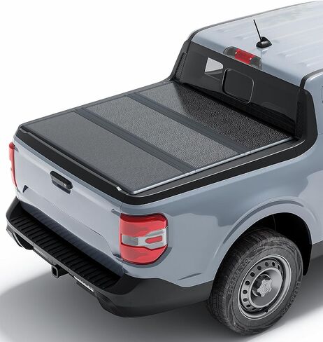 Xprite 4.6ft FRP Hard Tri-Fold Bed Bed Tonneau Cover متوافق مع 2022 2023 2024 2025 Ford Maverick ، متين/مقاوم للعوامل الجوية/سرقة/بدون حفر وتثبيت سهل ، 4.6 '(55 ") سرير in Kuwait