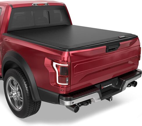 Fiberglass Hard Tri Truck Bed Tonneau Cover Compatible for 2009-2014 Ford F-150 F150 Styleside 4-Fold 6.5FT 79Inch in Kuwait