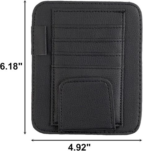 Car Sun Visor Organizer, Multifunctional Auto Sunglass Holder for Car Interior Accessories, Universal Car Sunshade Storage Pocket, Carry Card,License,Registration,Document,Pen,Key(Black) in Saudi Arabia