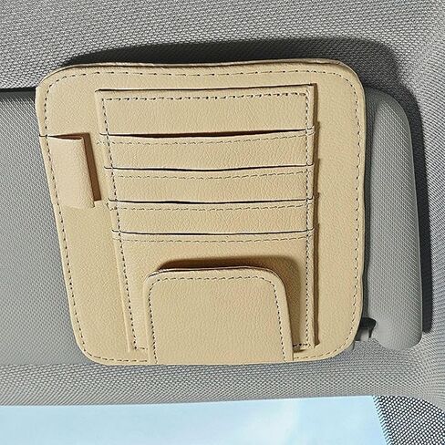 Car Sun Visor Organizer, Multifunctional Auto Sunglass Holder for Car Interior Accessories, Universal Car Sunshade Storage Pocket, Carry Card,License,Registration,Document,Pen,Key(Black) in Saudi Arabia