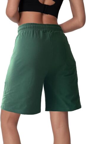Womens Cotton Sweat Shorts Casual Summer Loose Athletic Short Drawstring Waist Lounge Running Shorts with 3 Pockets in Saudi Arabia