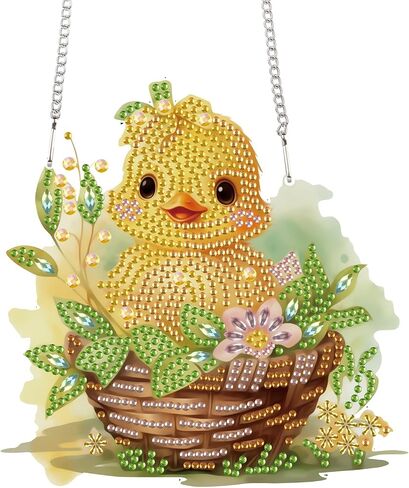 TDFERAN Diamond Painting Pendant Bunny Easter DIY Gem Art Hanging Handmade Art Decoration Kit Garden Window Pendant Diamond Painting Wall Hanging Home Decor Hobbies for Womenpainting in Kuwait