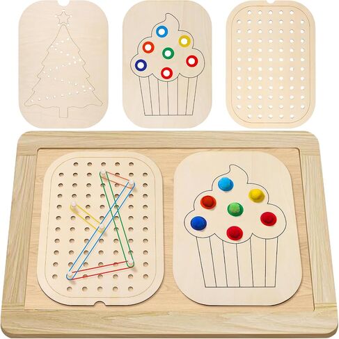 Sensory Table Inserts,Children's Sensory Tray Tabletop Board Game Wooden Flat Board Parent-Child Interactive Early Education Toys in Kuwait