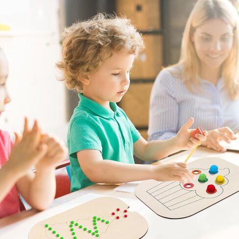 Sensory Table Inserts,Children's Sensory Tray Tabletop Board Game Wooden Flat Board Parent-Child Interactive Early Education Toys in Kuwait