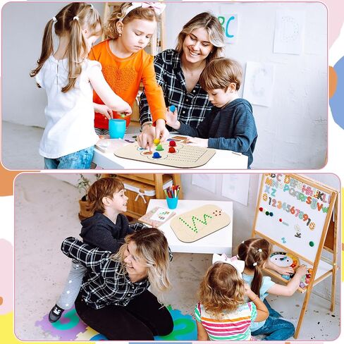 Sensory Table Inserts,Children's Sensory Tray Tabletop Board Game Wooden Flat Board Parent-Child Interactive Early Education Toys in Kuwait