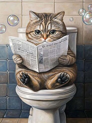 Wergund Diamond Art Painting Cat ، مجموعات فن الماس للبالغين للحيوان ، الحفر الكاملة للتطريز الكريستاني المتقاطع كروس الفنون الحرف القماش هدية 12x16inch/30x40 سم -23 in Kuwait