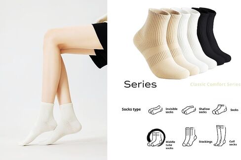 6 Pairs Athletic Socks arch compression for a secure fit，Socks for Men and Women in Saudi Arabia