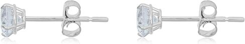 AVORA 10K Gold Round Simulated Diamond CZ Stud Earrings in Yellow or White Gold in Saudi Arabia