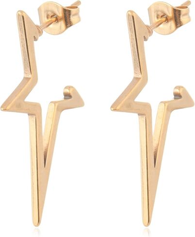 Y2K Spike Star Grunge Earrings Goth Stainless Steel Black Silver Gold Hollow Star Punk Small Dangling Stud Earrings Christmas Jewelry Gifts for Women in Kuwait