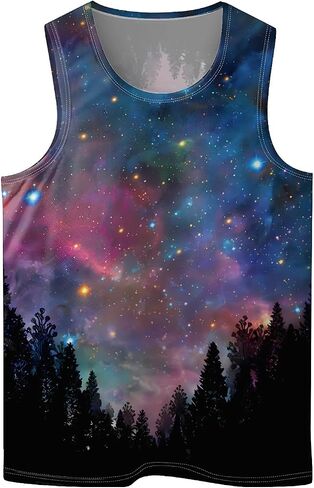 Cowboy Dinosaur Mens Beach Tank Tops Novelty Graphic Quick Dry Sleeveless Shirt for Beach Workout S-4XL in Kuwait