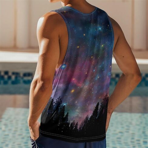 Cowboy Dinosaur Mens Beach Tank Tops Novelty Graphic Quick Dry Sleeveless Shirt for Beach Workout S-4XL in Kuwait