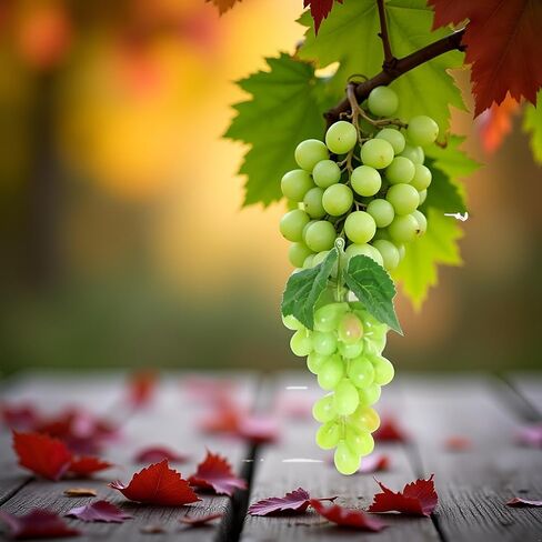 1 Bunches Green Artificial Grapes Plastic Hanging Grapes Decorative Fake Faux Fruit Centerpieces Props Simulated Fruit Ornaments for Home Kitchen in Saudi Arabia