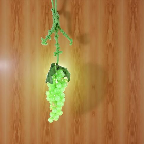 1 Bunches Green Artificial Grapes Plastic Hanging Grapes Decorative Fake Faux Fruit Centerpieces Props Simulated Fruit Ornaments for Home Kitchen in Saudi Arabia