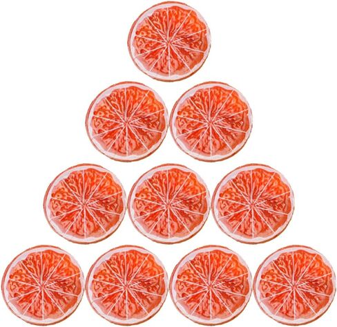 eforcase 10pcs شرائح الجريب فروت الاصطناعية لشرائح جريب فروت مزيفة من البلاستيك in Kuwait