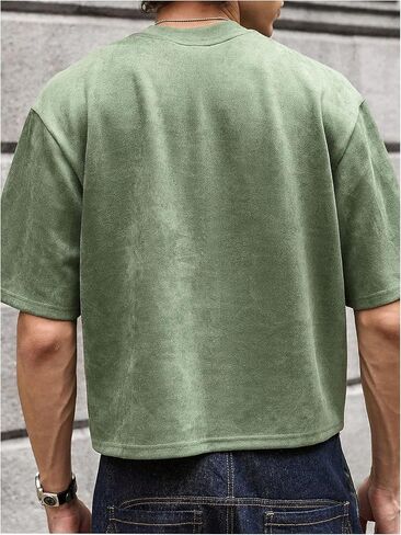 Gorglitter Men Men Fraged Tirt Crop Top Graphic Short Sleeve Eversize Gym Boxy Boxy Tees Tees Tees Tees in Kuwait