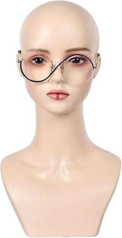 Elphaba Glasses Costume Witch Wig Cosplay Elphaba Black Long Hair With Glasses Halloween Outfit Women (Style2) in Kuwait