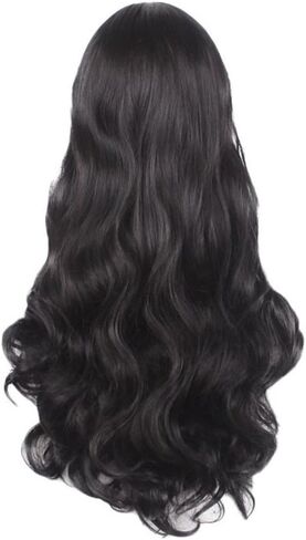 WeeH Costume Women Wigs Long Hair Cosplay Wig Spiral Curly Wavy Wigs for Wedding Party, Black Wig in Kuwait